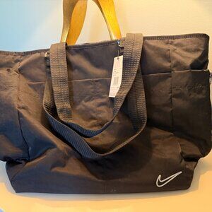 Nike Black Workout Bag with interior pockets and additional pouch